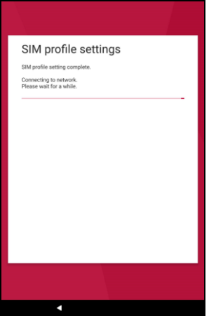 SIM profile setting complete