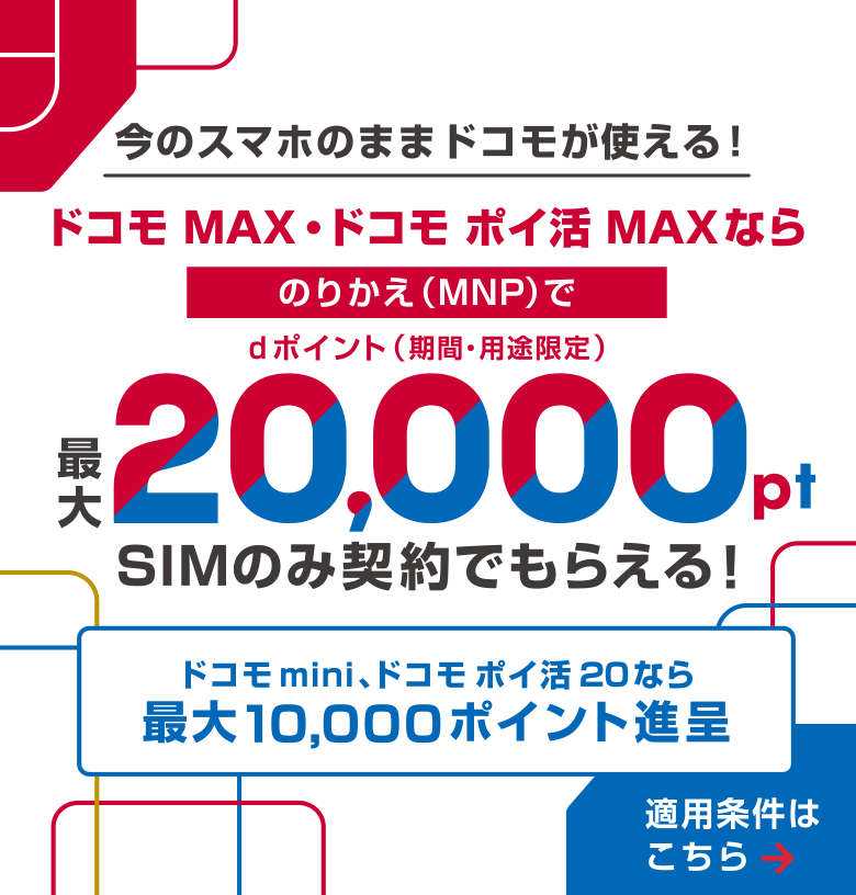 SIMのみ契約でdポイントプレゼント