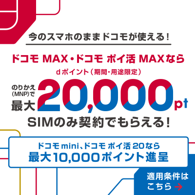 SIMのみ契約でdポイントプレゼント