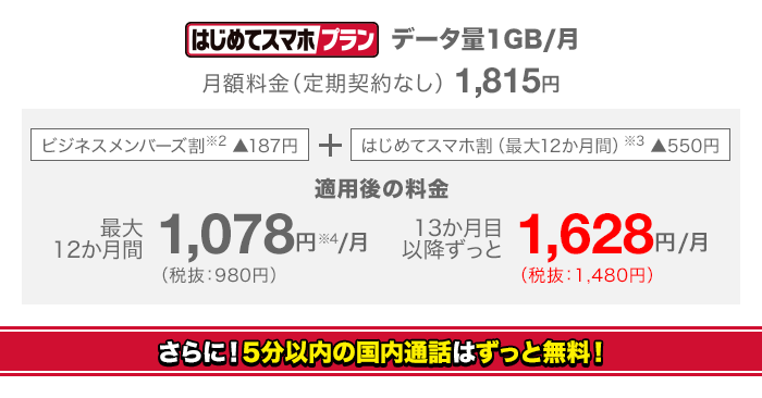 はじめてスマホプラン