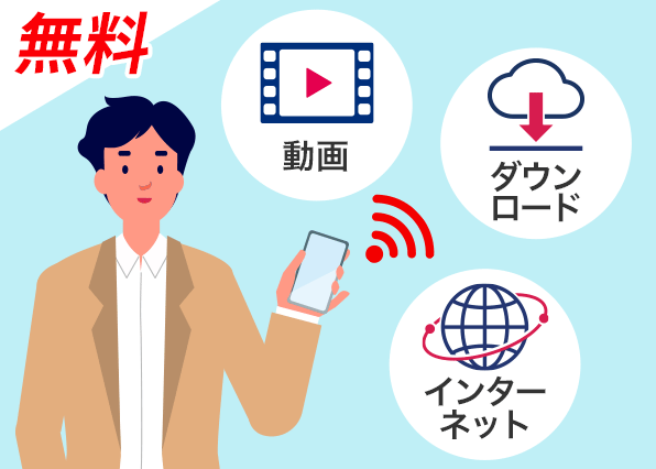 どんなに利用しても通信料金0円!