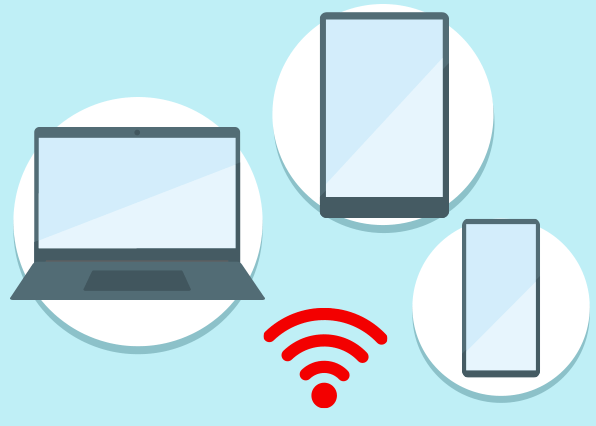 スマホ、タブレット、パソコンなど同時に複数台接続が可能