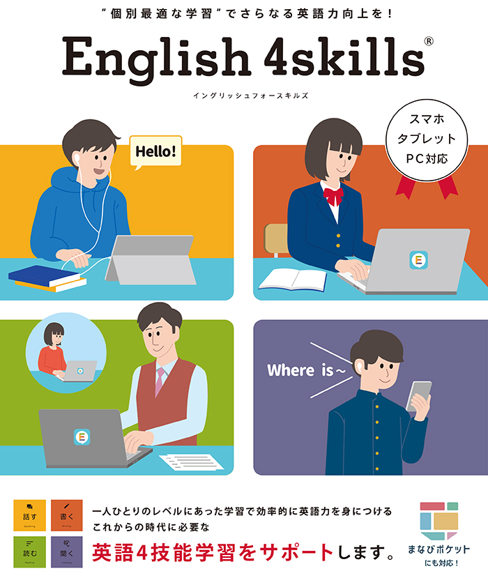 4種の英語力をオンラインで身につける English 4skills