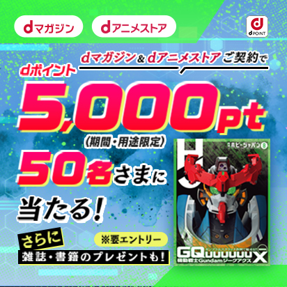 アニメ好き必見！5,000ポイント＆雑誌・書籍が当たる