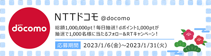 NTTドコモ 総額1,000,000pt！