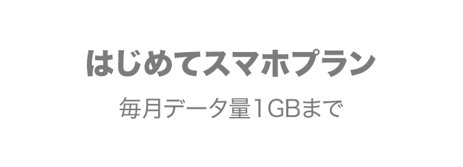 はじめてスマホプラン 毎月データ量1GBまで