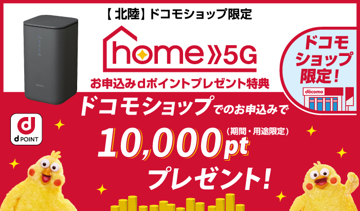 【ドコモショップ限定】home 5G お申込みdポイントプレゼント特典