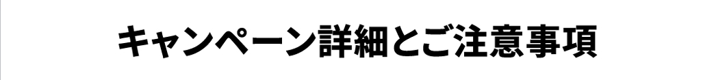キャンペーン詳細とご注意事項