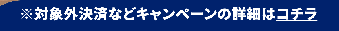※対象外決済などキャンペーンの詳細はコチラ