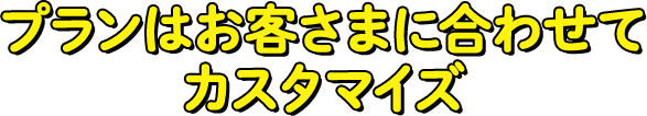 プランはお客さまに合わせてカスタマイズ