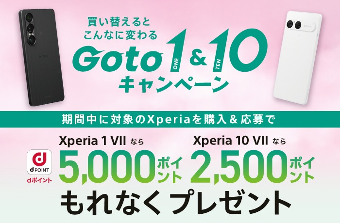 Xperia春の豪華キャンペーン ～dポイント（期間・用途限定）プレゼント＆対象者限定クーポンのご案内！～