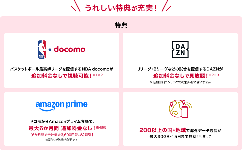 うれしい特典が充実