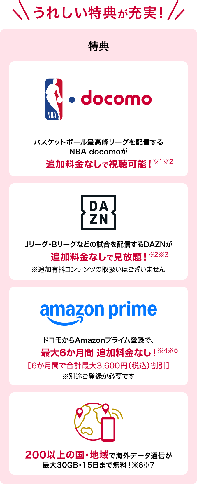 うれしい特典が充実