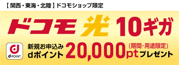 【ドコモ光 10ギガ】dポイントプレゼント特典
