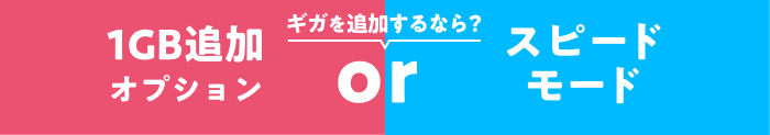 ギガを追加するなら？1GB追加オプション or スピードモード