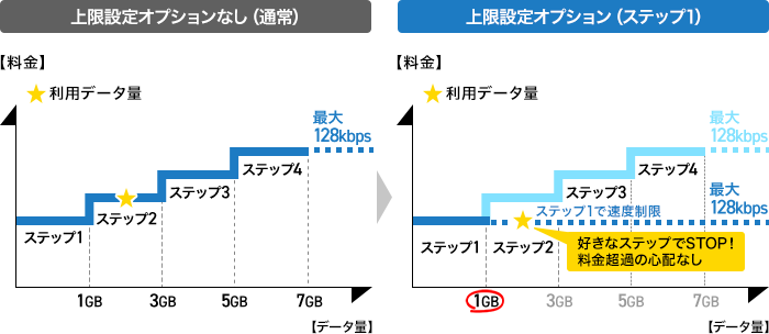 上限設定オプションを申込みした場合のイメージ図