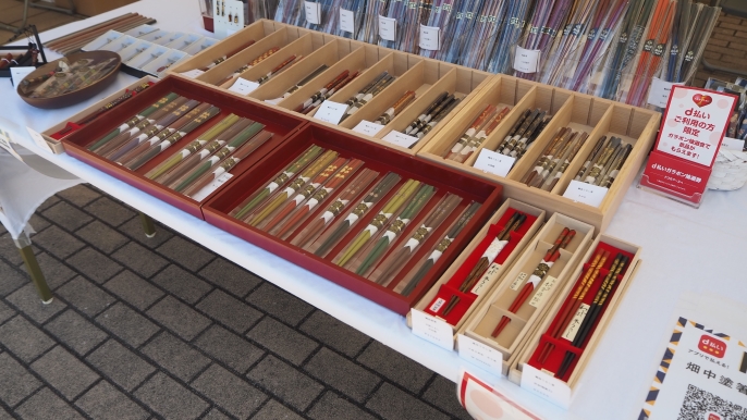 応援消費マルシェ売り場の様子(箸)