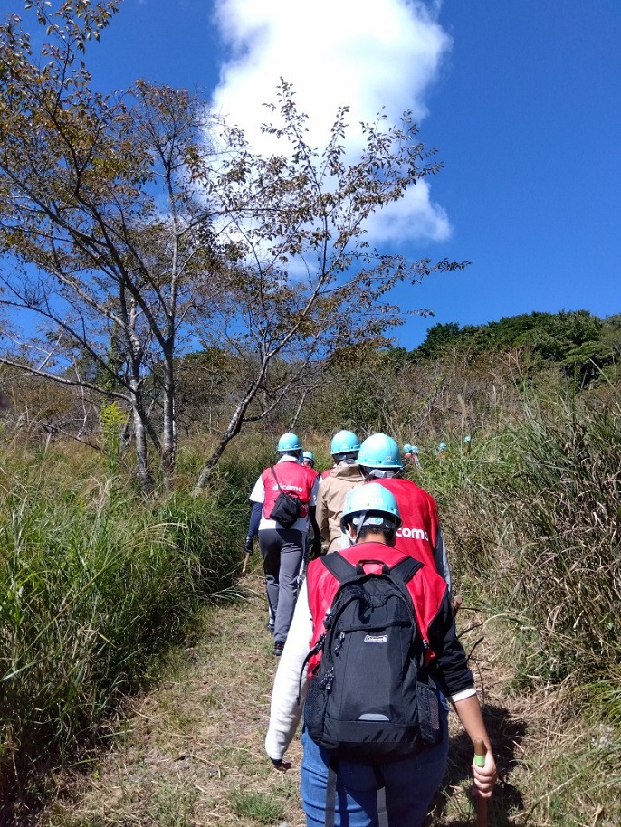 山道を登る様子