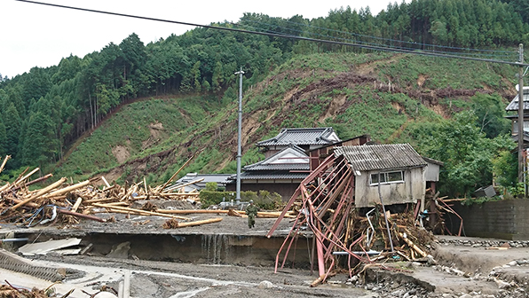 写真:福岡県朝倉市杷木町の被害状況