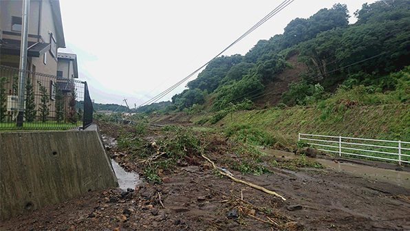 写真：福岡県朝倉郡東峰村の被害状況