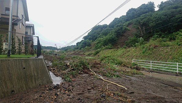 写真:福岡県朝倉郡東峰村の被害状況