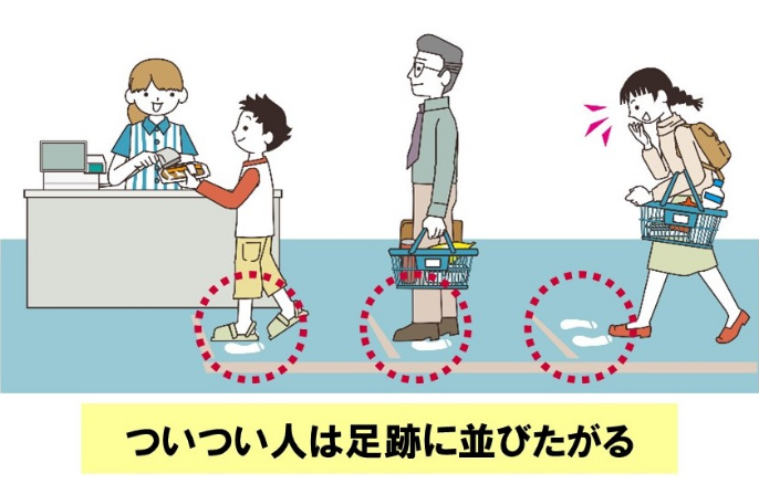 ついつい人は足跡に並びたがる