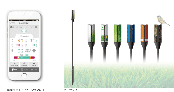 農業支援アプリケーション画面 水田センサ