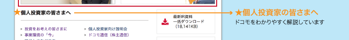 ★個人投資家の皆さまへ　個人投資家の方の関心が高い情報をまとめています