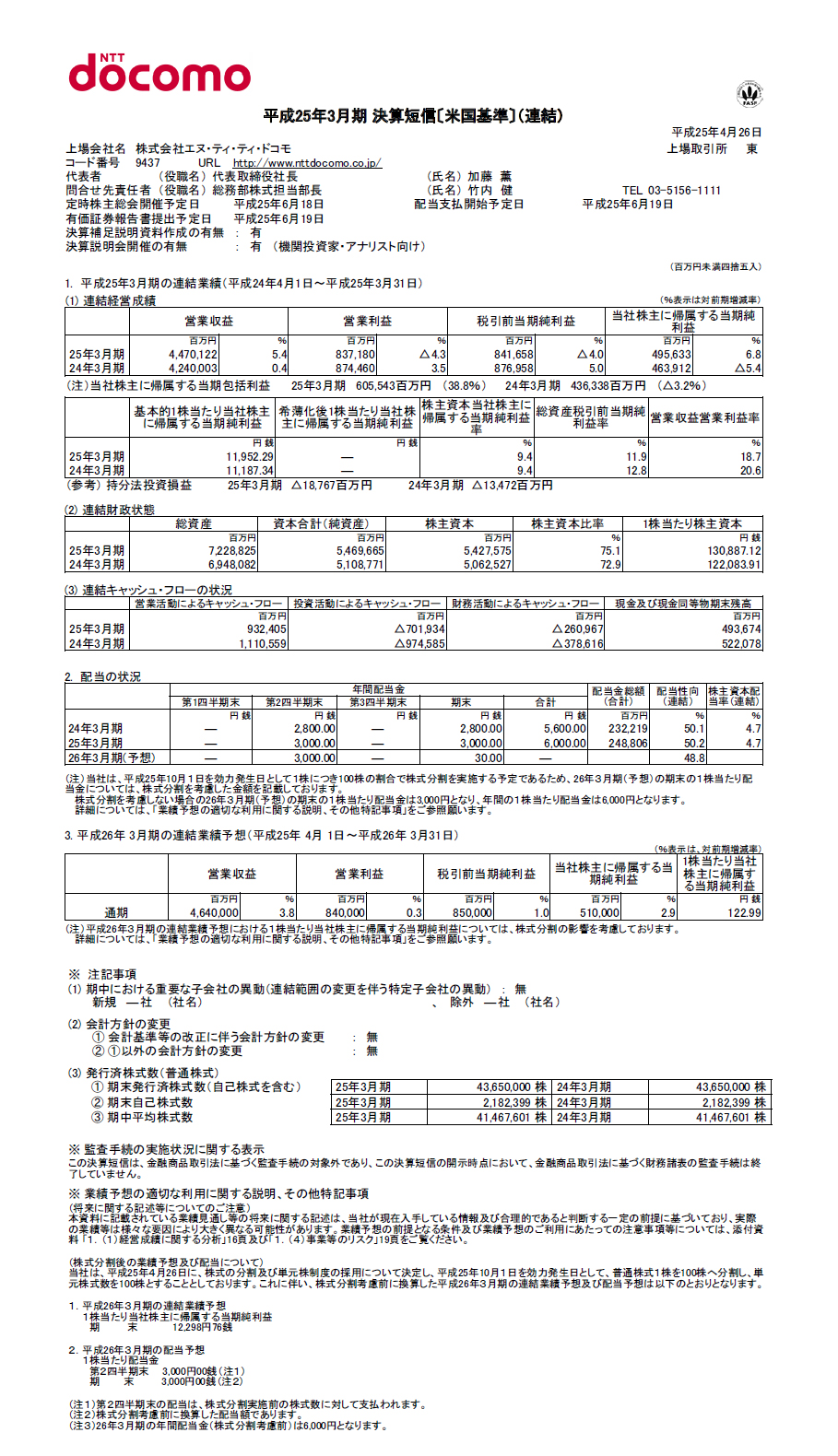 2013年3月期 決算短信