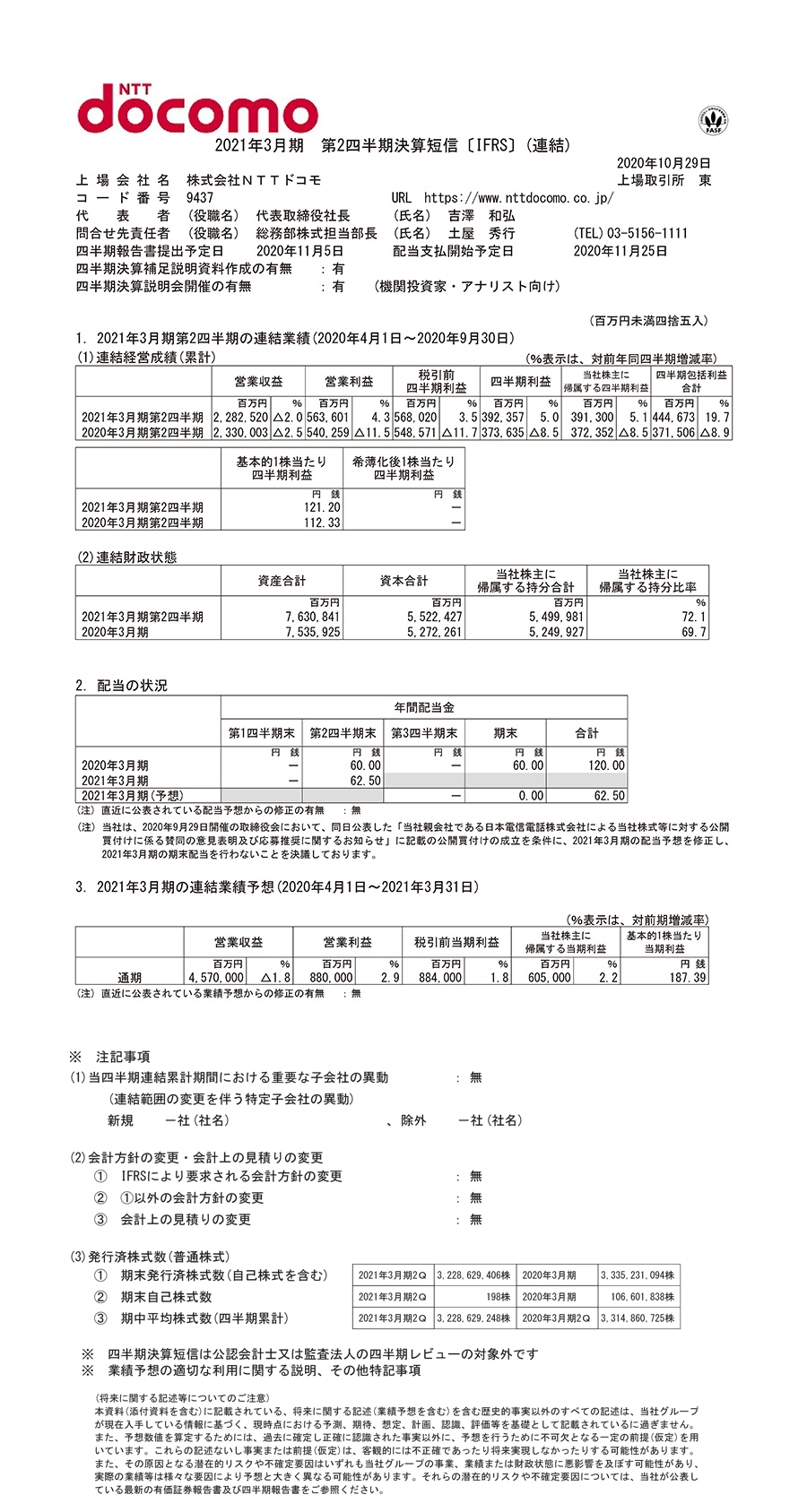 2021年3月期 決算短信