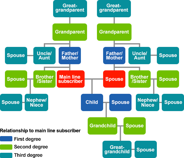 Diagram of third-degree relatives