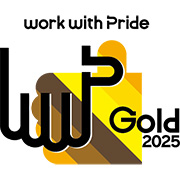 Logo: Index for LGBT initiatives, "work with Pride Gold 2025"