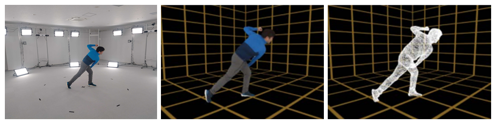 Figure 1  Example of capturing video with TetaVi Studio and example of creating data