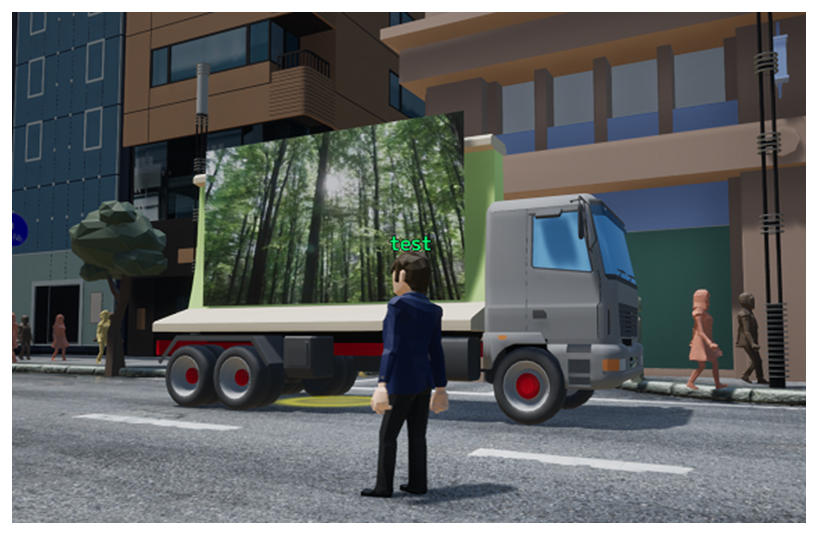 Figure 3  Ad trucks set up in the field