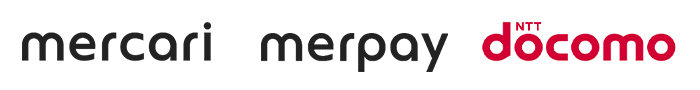 Mercari, Inc. logo, Merpay, Inc. logo, NTT DOCOMO, INC. logo