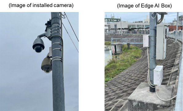 (Image of installed camera) (Image of Edge AI Box)