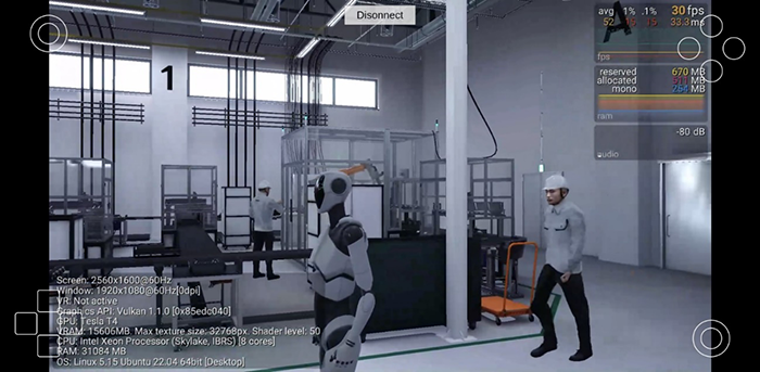Screenshot of high-definition 3D video viewed on a smartphone via the cloud