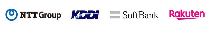 the NTT Group, KDDI Corporation, SoftBank Corp. and Rakuten Mobile LOGO