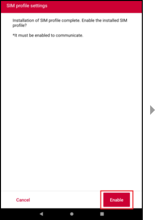 SIM profile will be downloaded and installed from the server