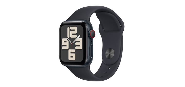 Apple Watch SE(第2世代) 40mm ミッドナイトアルミニウムケースとミッドナイトスポーツバンド