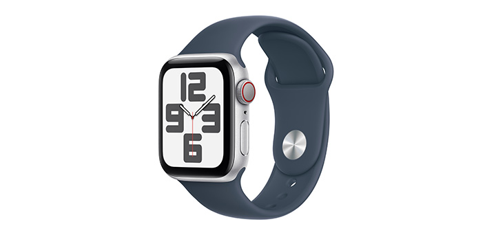 Apple Watch SE(第2世代) 40mm シルバーアルミニウムケースとストームブルースポーツバンド