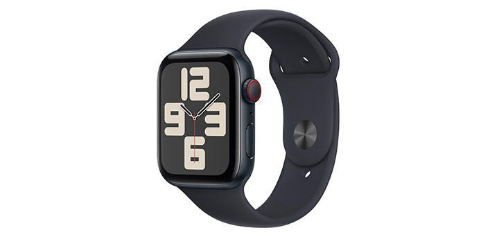 Apple Watch SE(第2世代) 44mm ミッドナイトアルミニウムケースとミッドナイトスポーツバンド