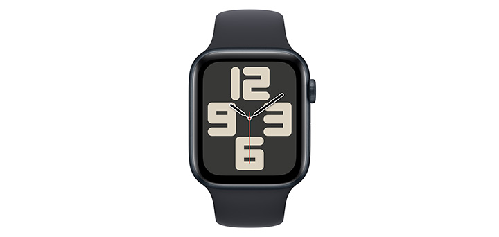 Apple Watch SE（第2世代） 44mm ミッドナイトアルミニウムケースとミッドナイトスポーツバンド