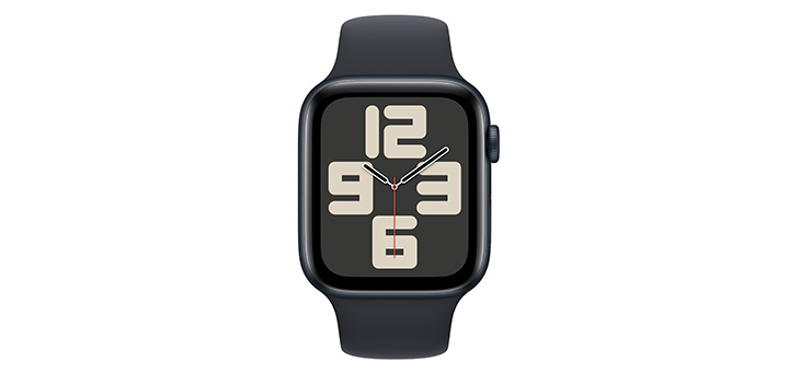 Apple Watch SE(第2世代) 44mm ミッドナイトアルミニウムケースとミッドナイトスポーツバンド