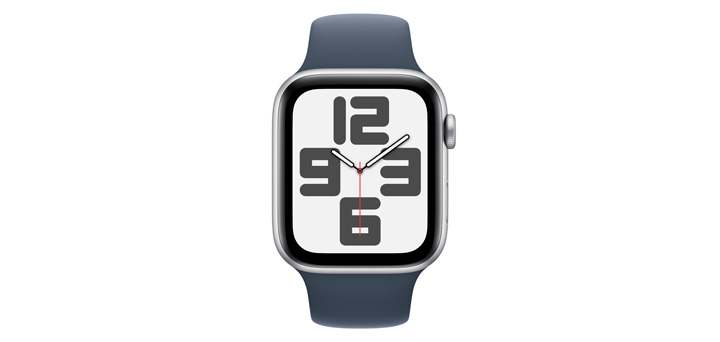 Apple Watch SE(第2世代) 44mm シルバーアルミニウムケースとストームブルースポーツバンド