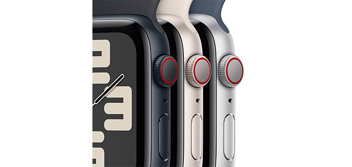 Apple Watch SE（第2世代） 44mm シルバーアルミニウムケースとストームブルースポーツバンド