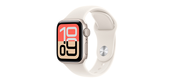 Apple Watch SE 3 40mm スターライトアルミニウムケースとスターライトスポーツバンド - S/M