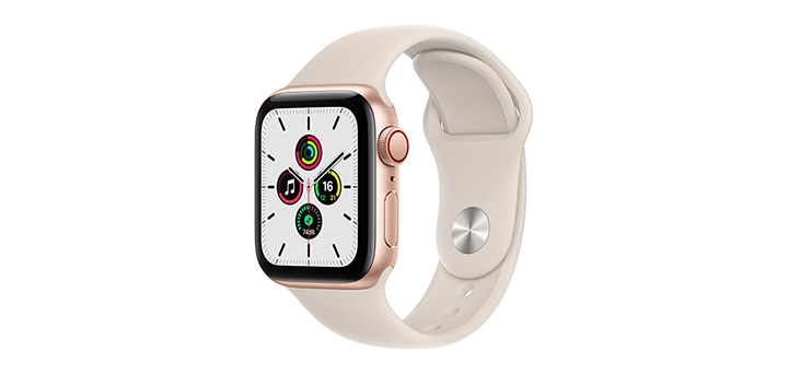 Apple Watch SE 40mm ゴールドアルミニウムケースとスターライトスポーツバンド