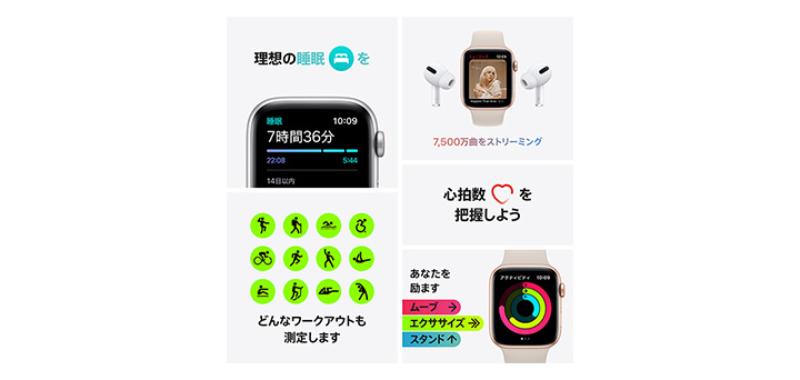 比較的美品 Apple Watch SE 44mmスペースグレイアルミニウムケース 新品 その他