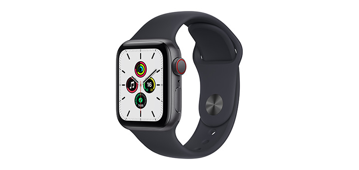 Apple Watch SE 40mm スペースグレイアルミニウムケースとミッドナイトスポーツバンド